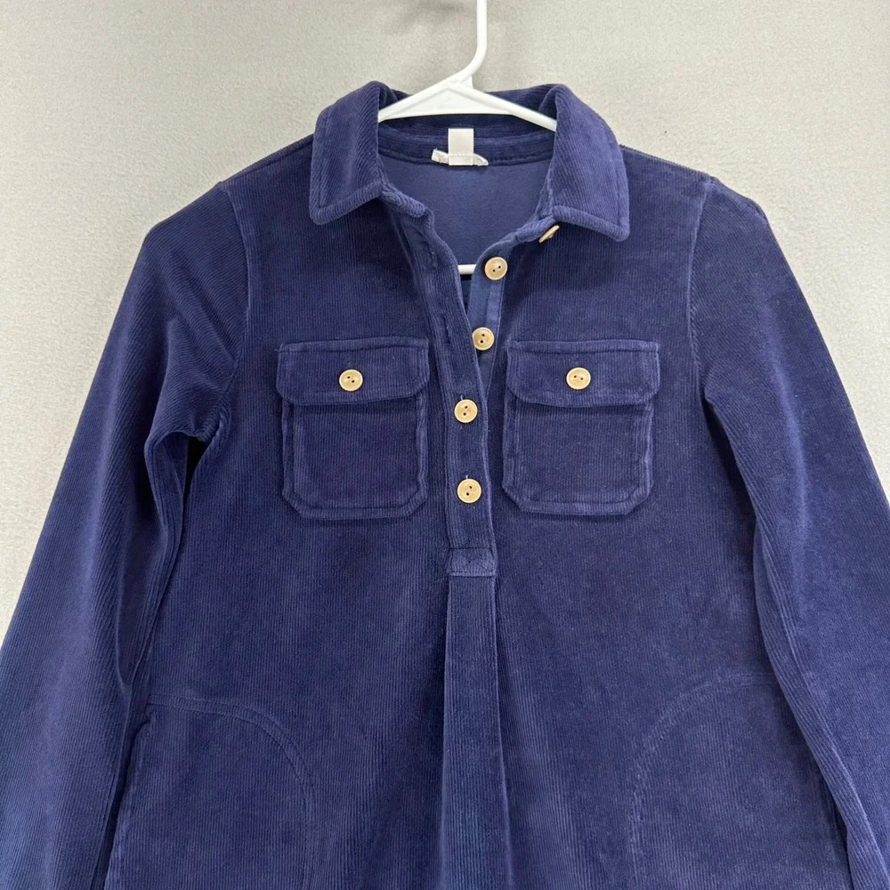 Crewcuts‎ Shirt Dress Girls L Navy Blue Collard Pockets Preppy School Uniform